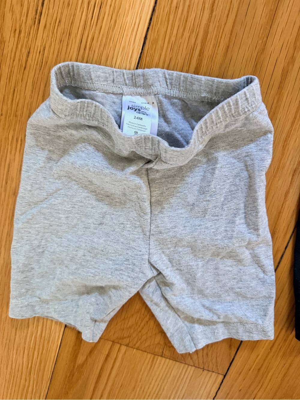 LOT OF 2: Carter's Simple Joys Black & Gray Knit Bike Shorts 24 mos